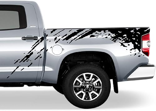 Juego de calcomanías adhesivas gráficas de salpicaduras de barro laterales para batea compatible con Toyota Tundra 20072017, Negro