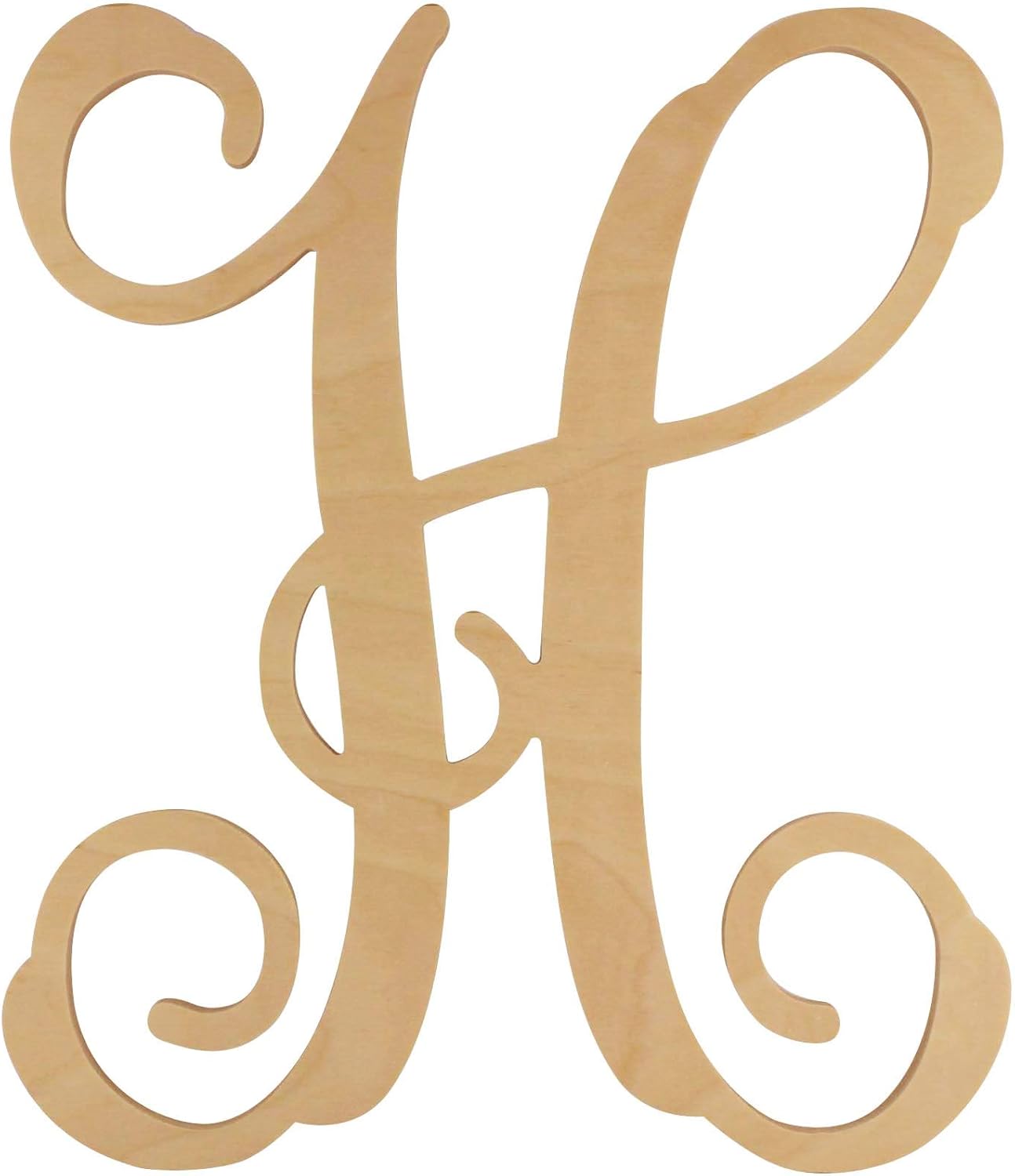 Choose Your Letter and Size! Single Vine Unfinished Letter 48 Hour Monogram (H, 12)