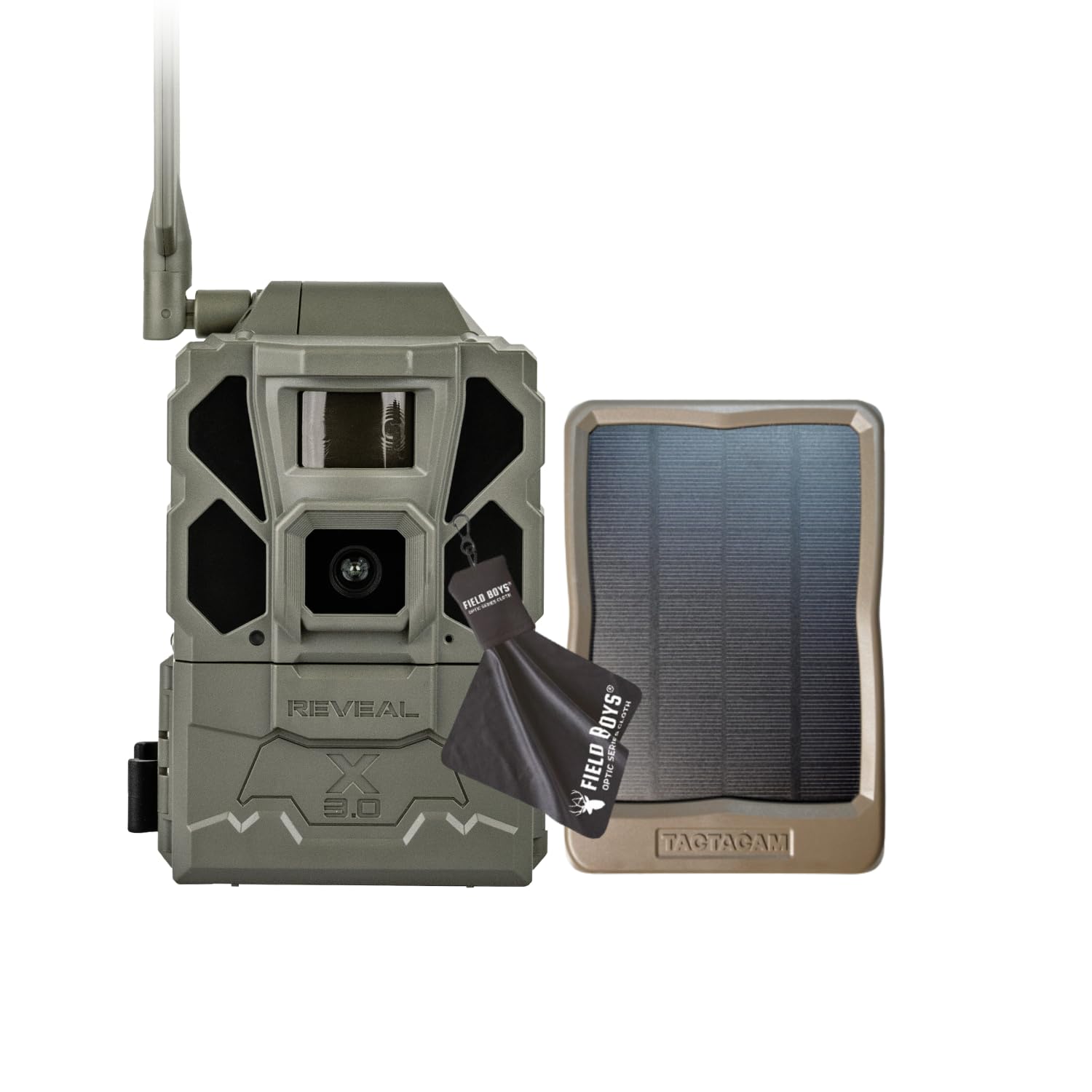 TACTACAM Reveal X Gen 3.0 Cellular Trail Camera - Multi Carrier, HD Photos & Videos, Pre-Installed Antenna, Built-in GPS, Best Battery Life, Low-Glow IR Flash, Fast Trigger Speed + Reveal Solar Panel
