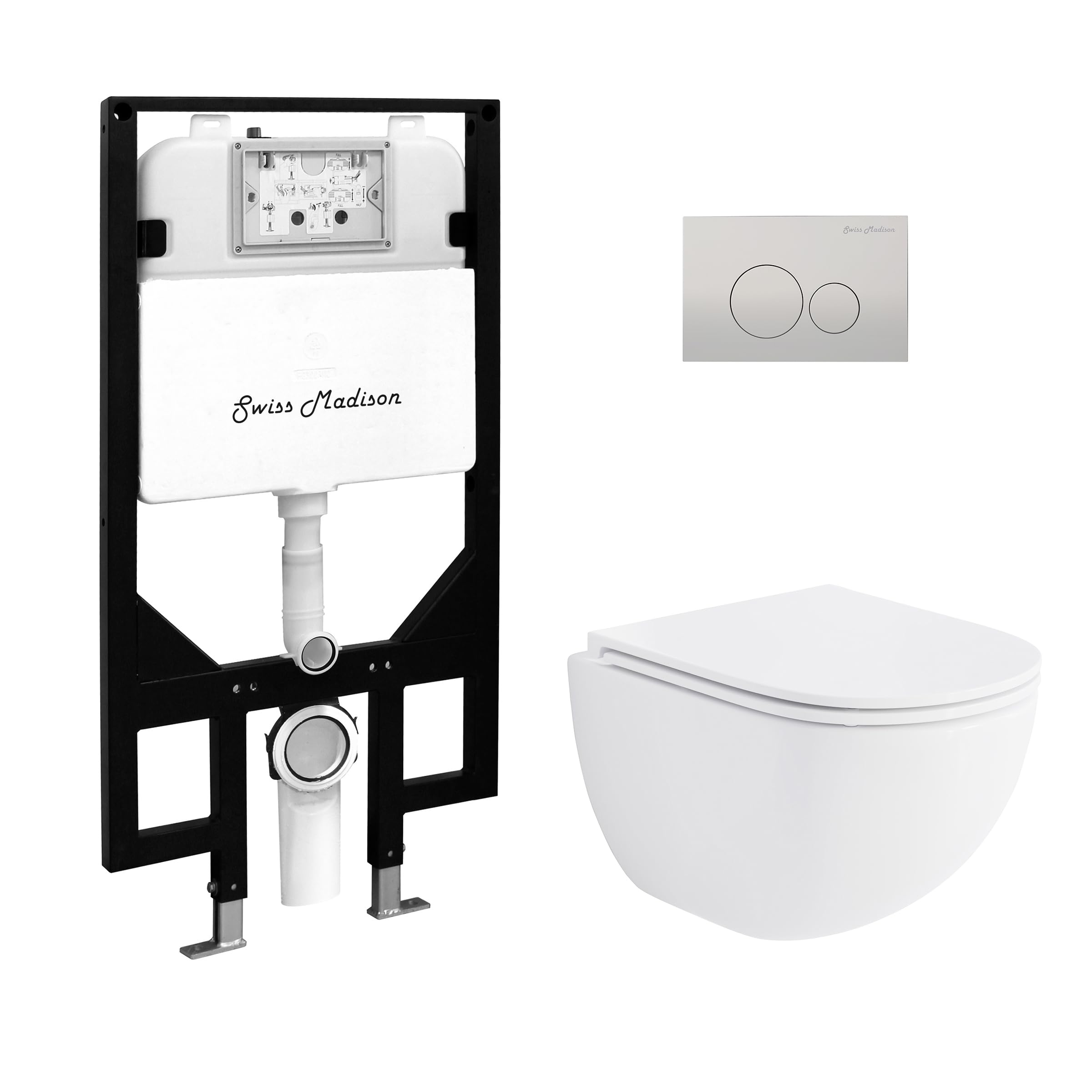 St. Tropez Wall Hung Toilet Bundle, One-Piece Toilets