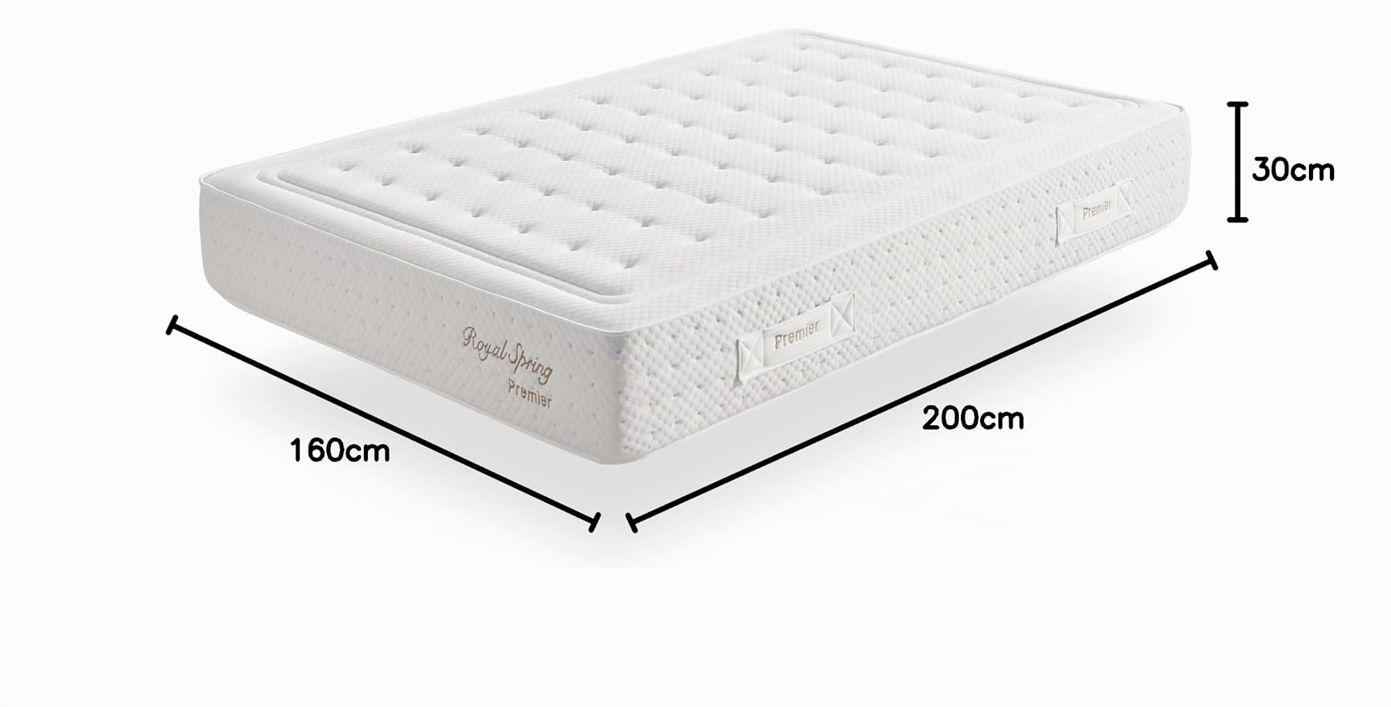 Moonia - Colchones de Muelles Ensacados 160x200CM | Colchón Premium de Alta Durabilidad, Antiácaros, Máximo Confort | Modelo Royal Spring Premier