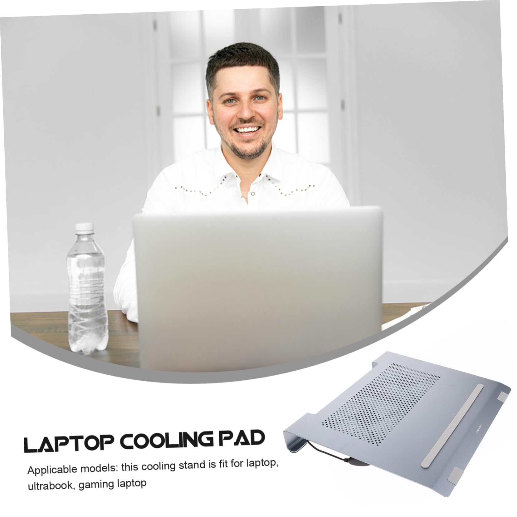 VILLCASE Régulateur de Chaleur pour Ordinateur Portable avec Ventilateurs Intégrés Refroidisseur USB pour Ordinateur Portable Support de Refroidissement