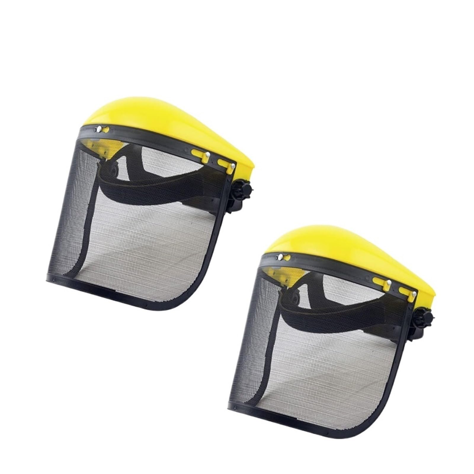 Genérico Casco de Seguridad 3 en 1 con Visor Malla y Orejeras | Casco ABS, pantalla facial de malla metálica ajustable, orejeras giratorias, talla 54-62cm(Face mask(2pcs))