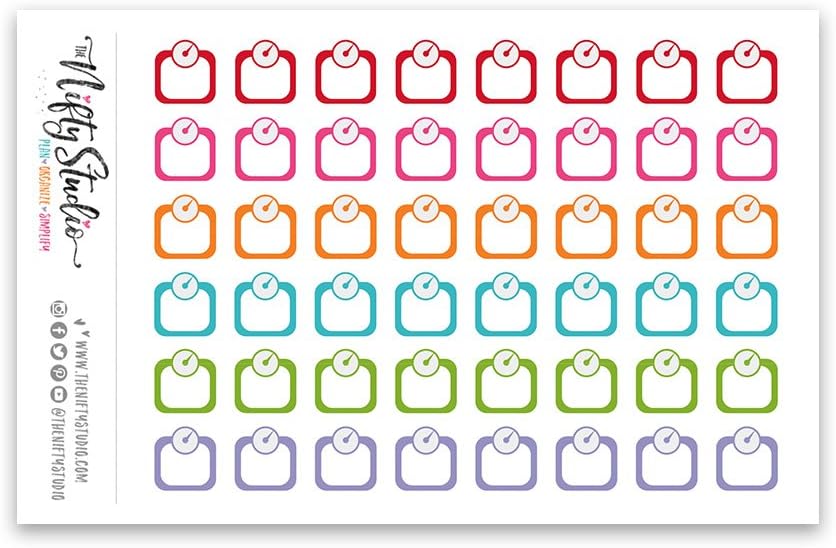 Scales Stickers | Weight Tracking Planner Stickers | 1 sheet of 48 stickers | The Nifty Studio [157]