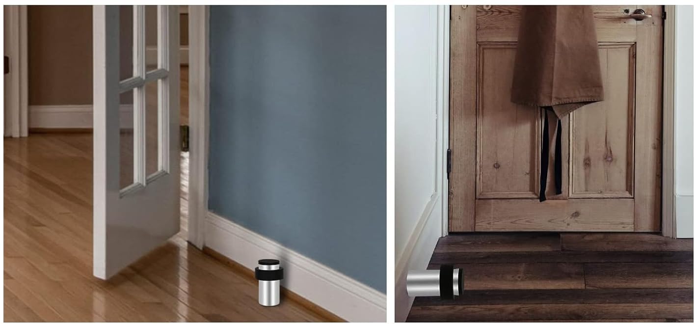 Door Stop Stainless Steel Diameter 24 mm C/Wide Black Rubber - Image 3