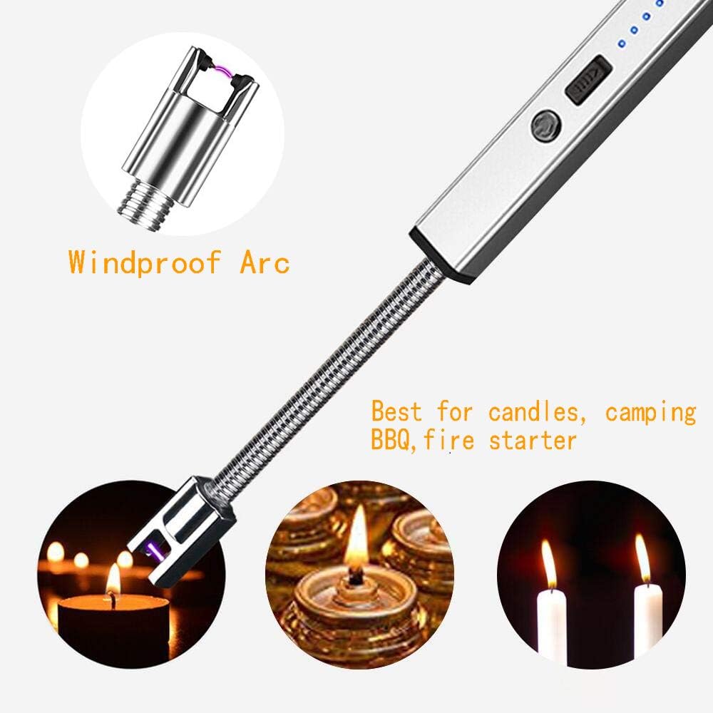 Candle Lighter, Electric Arc Lighter USB Rechargeable Long Lighters Wand Flexible for Candles Camping Cooking BBQs Grill Fireworks : Health & Household