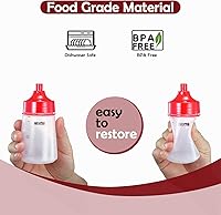 Vista 4 de Botellas exprimibles de condimentos para salsas, panqueques de plástico – boca ancha para cocina, ketchup mostaza, botella vacía para glaseado