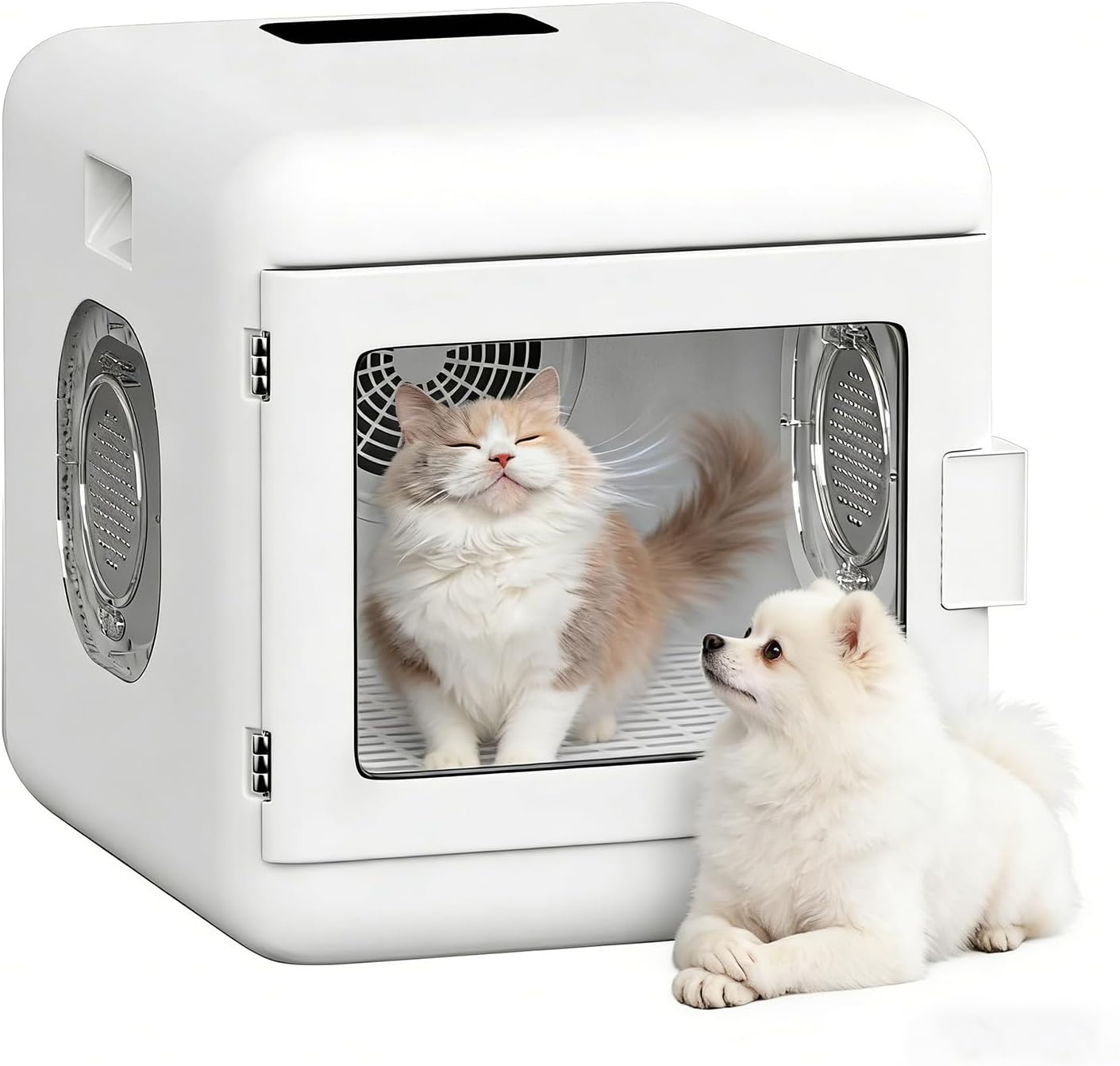 Simple Deluxe 60L Automatic Pet Dryer Box, 40dB Low Noise 360°Circulating Air Dryer for Cats and Small Dogs, Professional Fast Drying Blower with Smart Control Panel