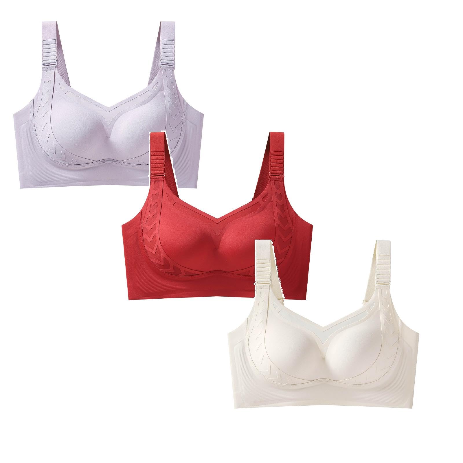 3er Pack BH Damen Ohne Bügel Schlaf Bustier Tops Bralette Komfort Weicher Seamless Spitze Bralette Bügelloser Klassischer T Shirt BH