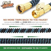 Flexi Hose Expandable Garden Hose with 8 Function Nozzle, 50FT - Lightweight Retractable Garden Hose, Water Hose - No-Kink Flexibility, 3/4 Inch Solid Brass Fittings and Double Latex Core — image 2