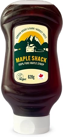 Maple Shack 100% Pure Canadian Maple Syrup 620g Squeezy - Grade A, Dark Maple Syrup with Caramel Taste - Ideal for Cooking, Baking and Pancakes