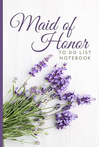 Maid of Honor To Do List Notebook Hardcover  Lavender Flower Theme Cover  Checklist Planner  Wedding Gift For Maid of Honor from Bride  Cute Card