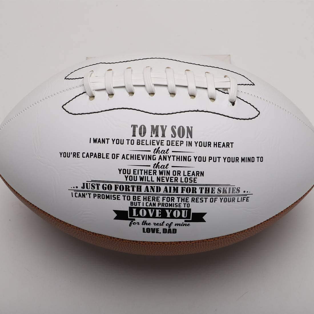 wompolle to My Son Love You from Engraved American Football Gift for Your Son Anniversary Birthday Christams Graduation Gift to Fan Quote Mom dad (to My Son) : Sports & Outdoors