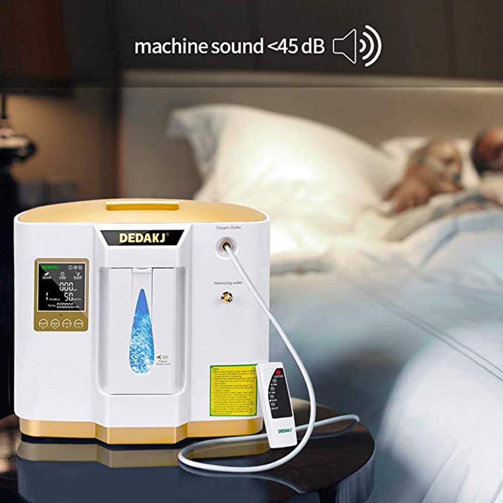 ele ELEOPTION Concentratore di ossigeno portatile 93% elevata purezza 1-6L / min, Silenzioso Macchina dell'ossigeno con schermo a LED, Perfetto per Uso domestico dell'automobile di viaggio (220 V)