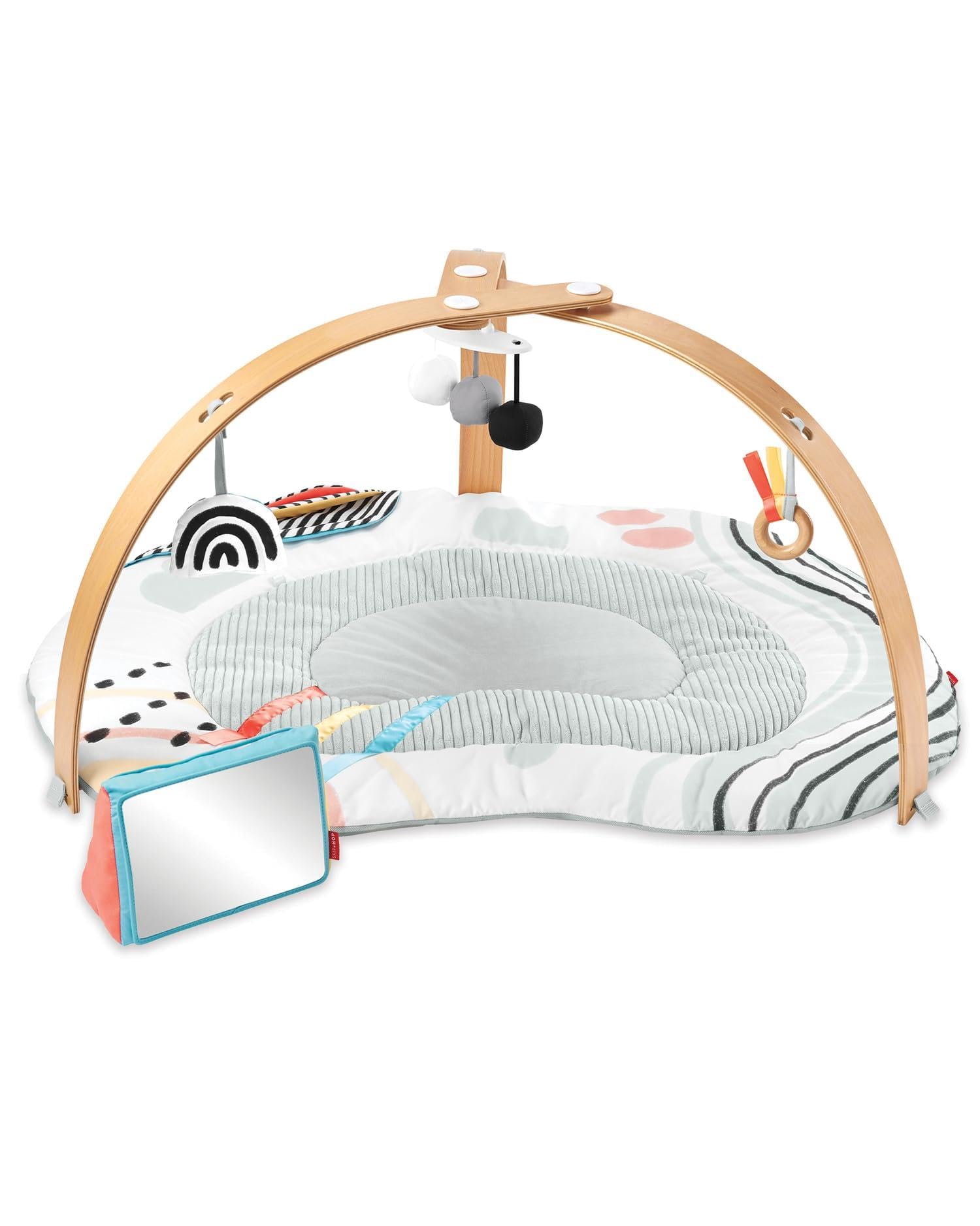 Skip Hop Baby Play Gym Montessori - Tappetino sensoriale per attività con Oltre 25 attività di Sviluppo, 4 Giocattoli e 5 schede Guida per i Genitori con