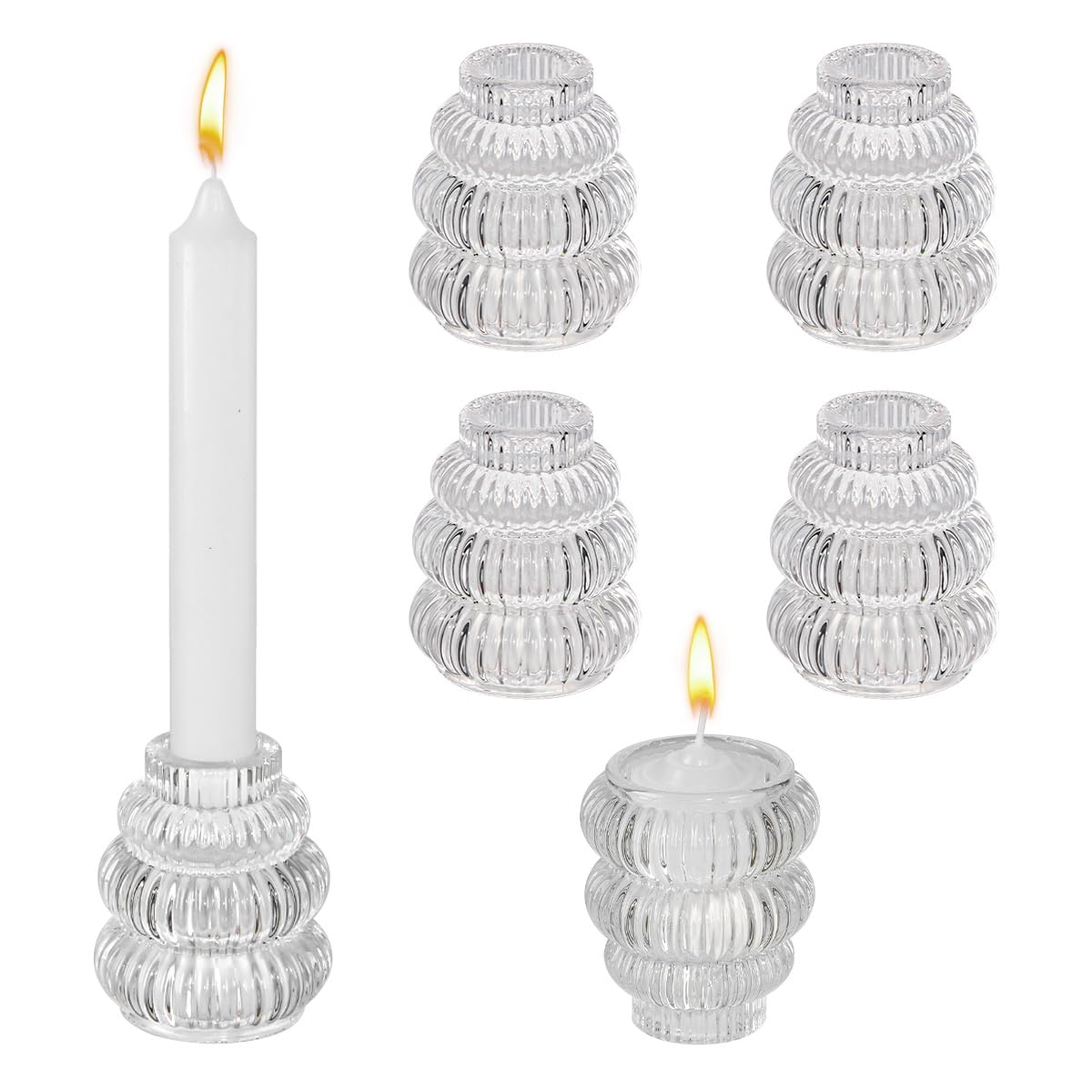 Bougeoirs en forme de tour en verre de qualité supérieure pour fête