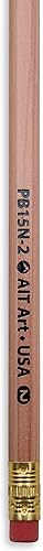 Miniatura 6 de AIT Art - Lápices de madera, paquete de 12, sin afilar, plomo HB No. 2, borradores sin látex, fabricados en Estados Unidos para manejar cualquier