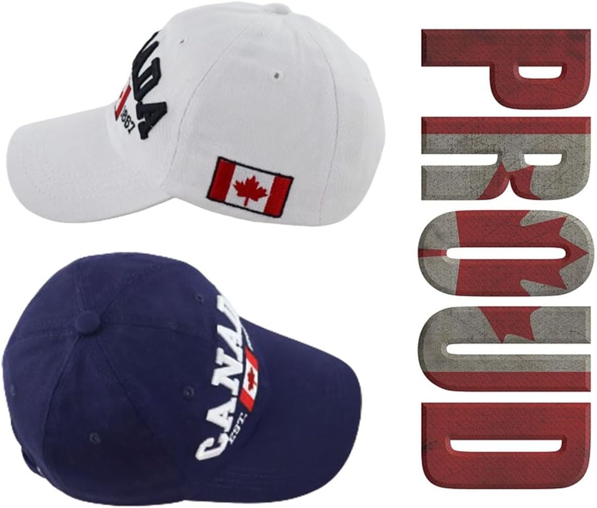 2 PCS Canada Hats for Men Women, Adjustable Embroidered Cotton Maple Leaf Flag Golf Baseball Cap, Funny Canadian Souvenirs - Image 5
