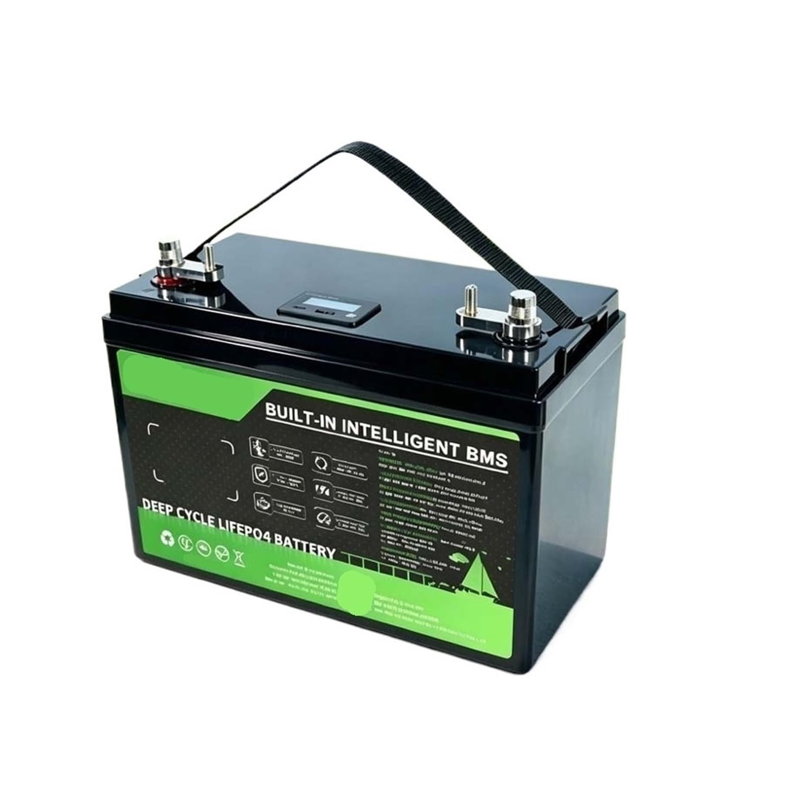 Batería LiFePO4 12V portátil para cámping y placas solares en rutas camper
