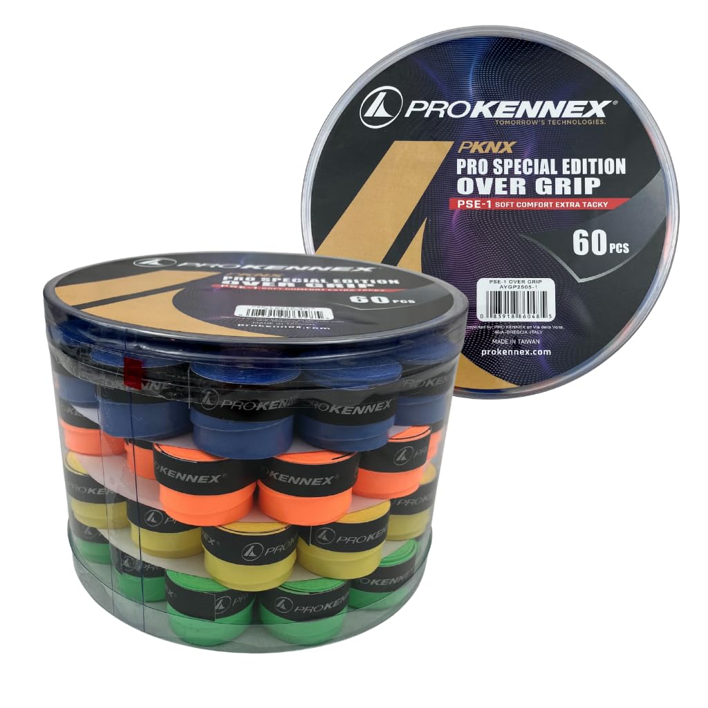 PROKENNEX Confezione 60 OVERGRIP 60pz 0,75mm Nastro Impugnatura Manico Racchetta Box Tennis Overgrip Barattolo Grip