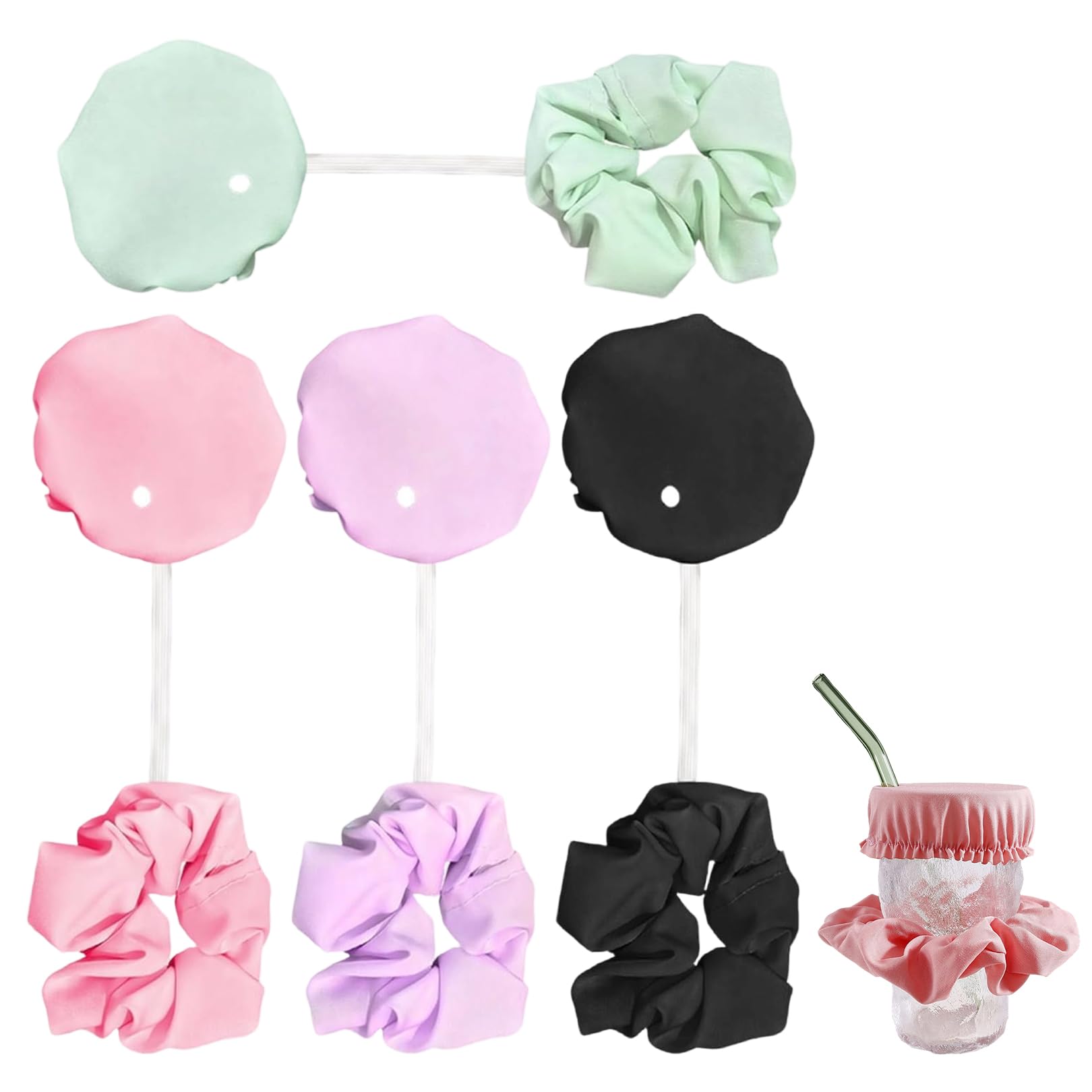 4Pcs Elastic Beverage Cover Hair Bands, Nightcap Drink Covers Anti Spike, Anti-Drip Wristband, Drink Protector Cap, Drink Spiking Prevention For Parties, Outdoor Events, Bar Gatherings