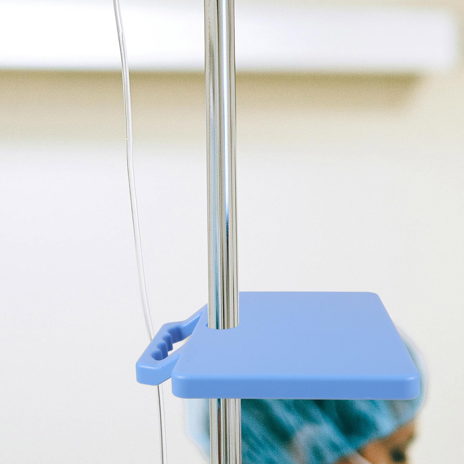SHINEOFI Plateau de Support à Perfusion en Abs Bleu Poignée Confortable, Compatible Divers Supports de Perfusion, Design Solide et Élégant pour Patients