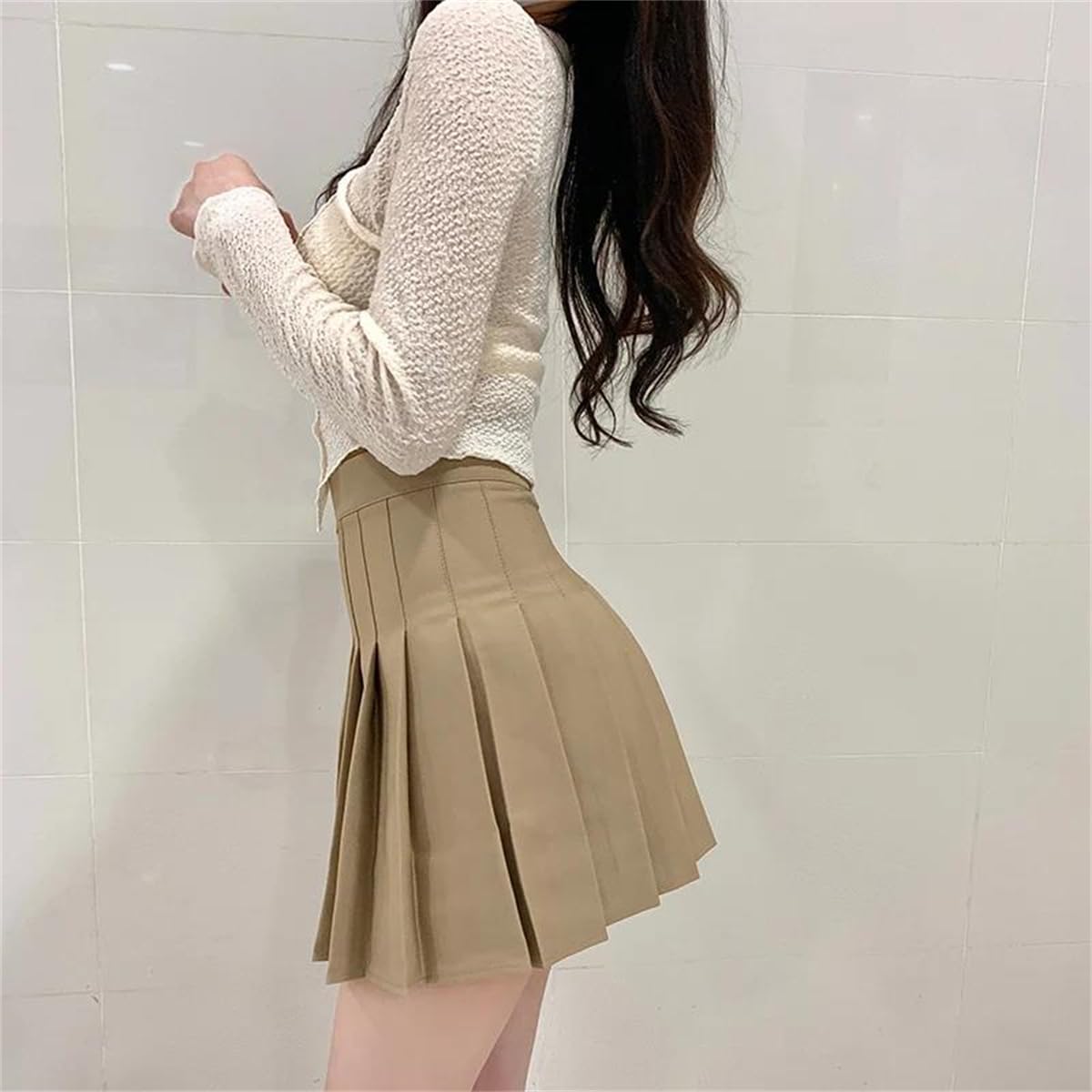 Gonna A Pieghe da Donna A Vita Alta Abiti Estivi Minigonna in Stile Coreano