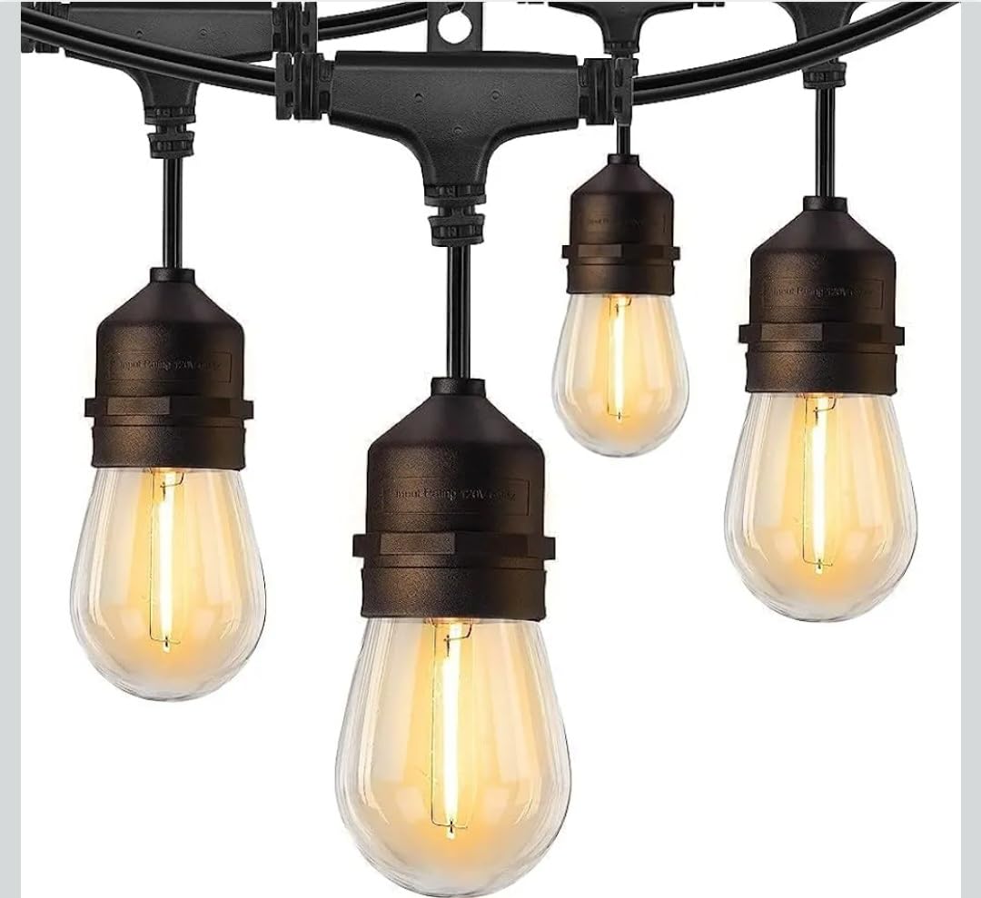 Extendable String Lights, Indoor/Outdoor,Waterproof,Patio, Backyard,10 Holders Heavy Duty,E27 Holder, (5 Metre 10 Holder Without Bulb) for Resort, Restaurant, Roof top, Garden etc-image-26