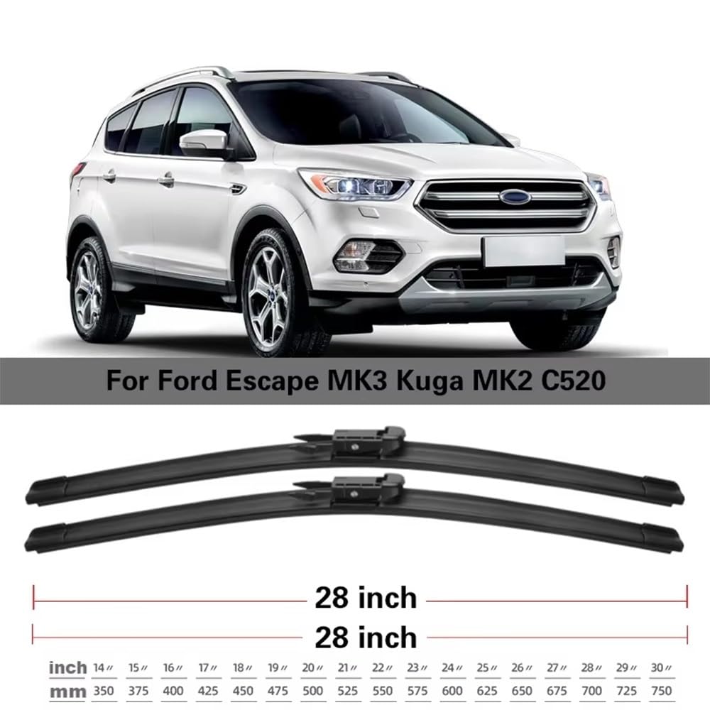 ECSiNG 1 Paio Di Ugelli Tergicristalli Con Tubo Per Ford Kuga Mk2 (2013-2023) – Ricambio 2018769 – Lavavetri In Plastica Resistente, Sostituzione Facile