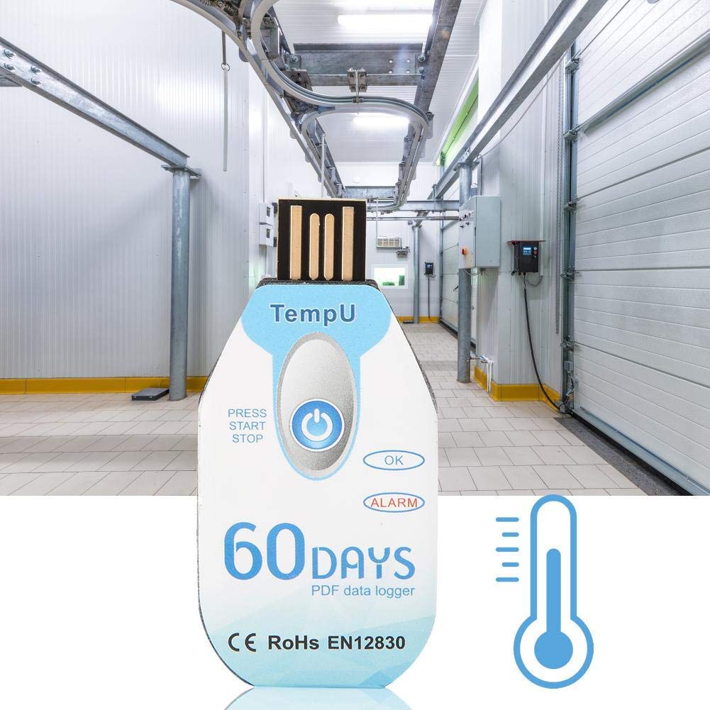 Walfront Registratore di Dati di Temperatura PDF Monouso Porta USB Porta 10000 Punti Utilizzati per Monitorare Il Processo di Trasporto e Conservazione degli Alimenti