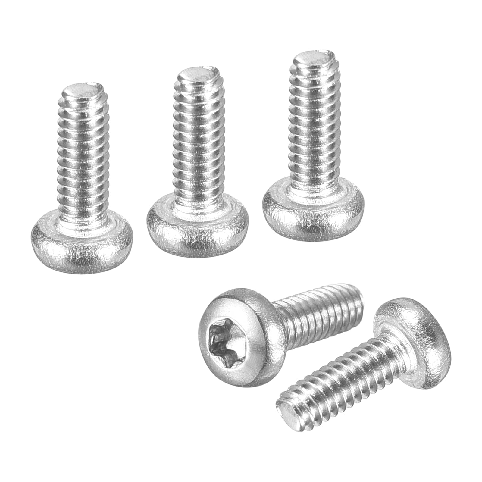 DTGN M2x6mm Pan Head Torx Security Screw - 50Pack - Good for Machinery - 304 Stainless Steel Button Head Torx Bolt Star Drive Security Fasteners - Silver Tone — image 1