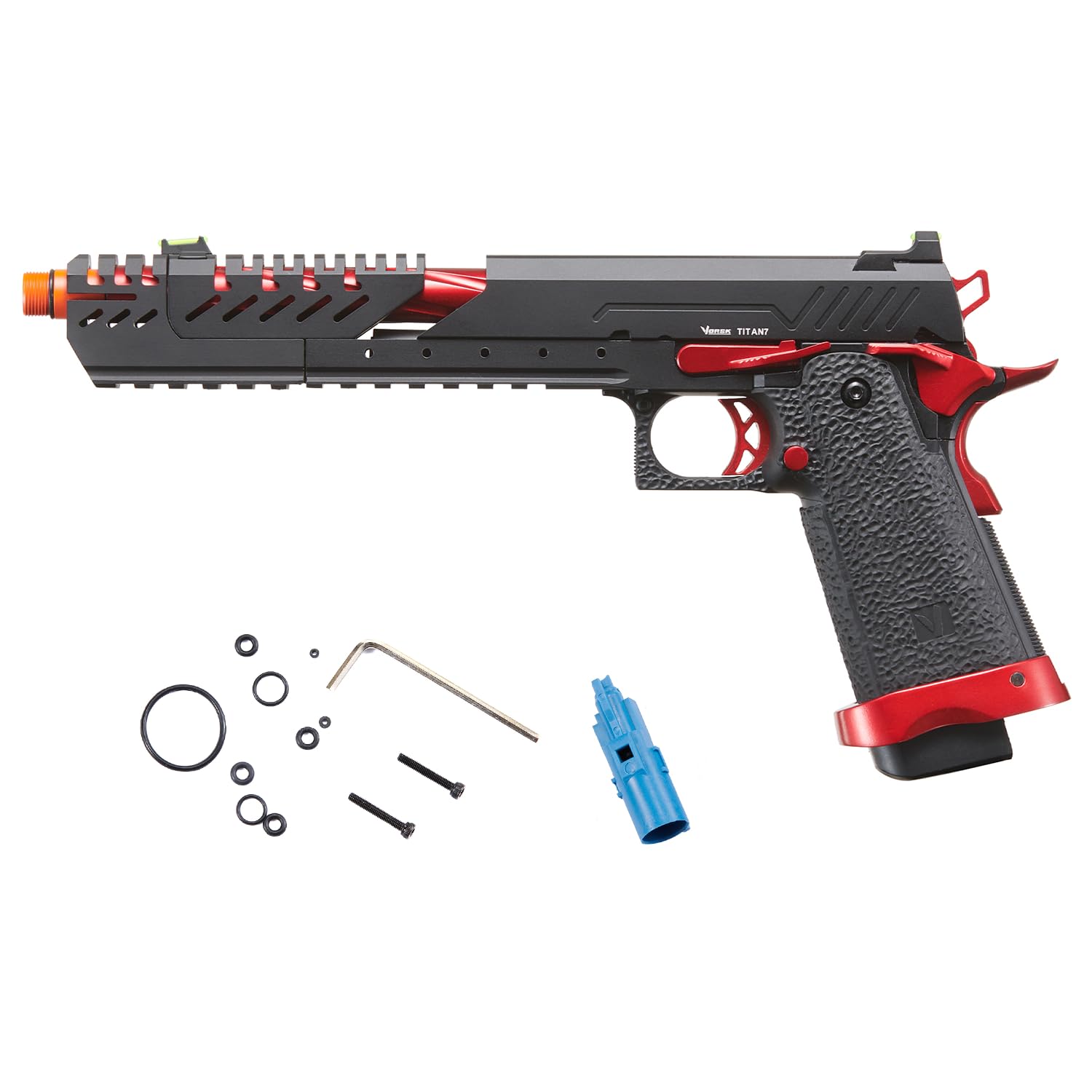 Vorsk Aluminum CNC Airsoft Titan Hi-Capa Extended Gas Blowback Pistol w/ 20mm Rail