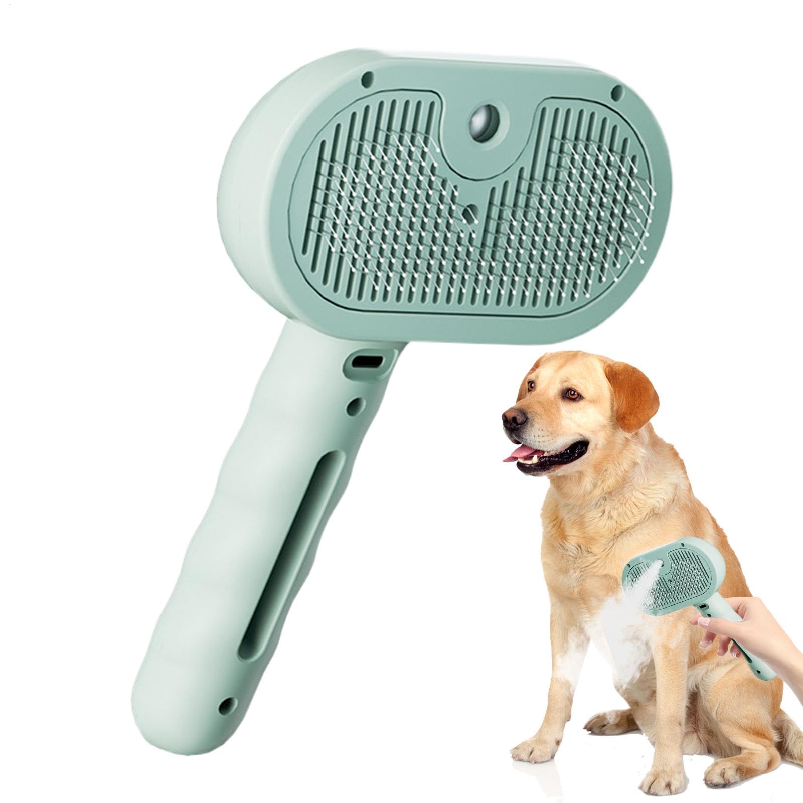 Spritz Defur Comb for Dogs, USB Charging Cat Brush, Steaming Added, 35ml Water Tank, 4.53x2.76x7.87 Inches Dog Hair Remover, Pet Spray Depilatory Comb, Pet Accessorie