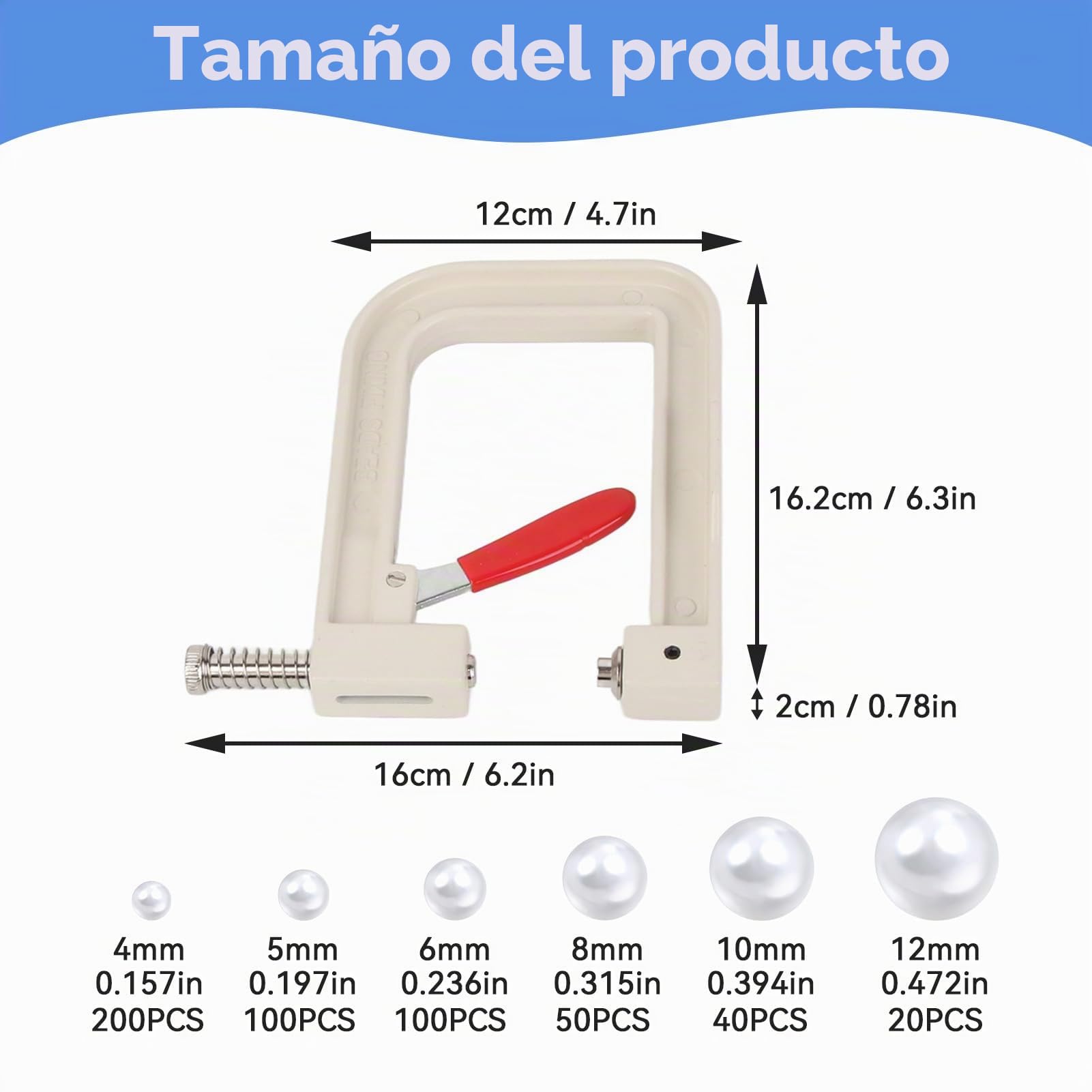 Máquina De Encaje Hecho A Mano De La Perla, Máquina Manual De Prensa De Mano Con Cuentas De Perlas Blancas