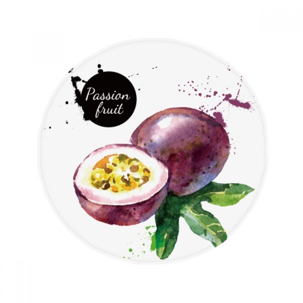 Tapis de sol antidérapant aquarelle fruit de la passion design rond haut de gamme