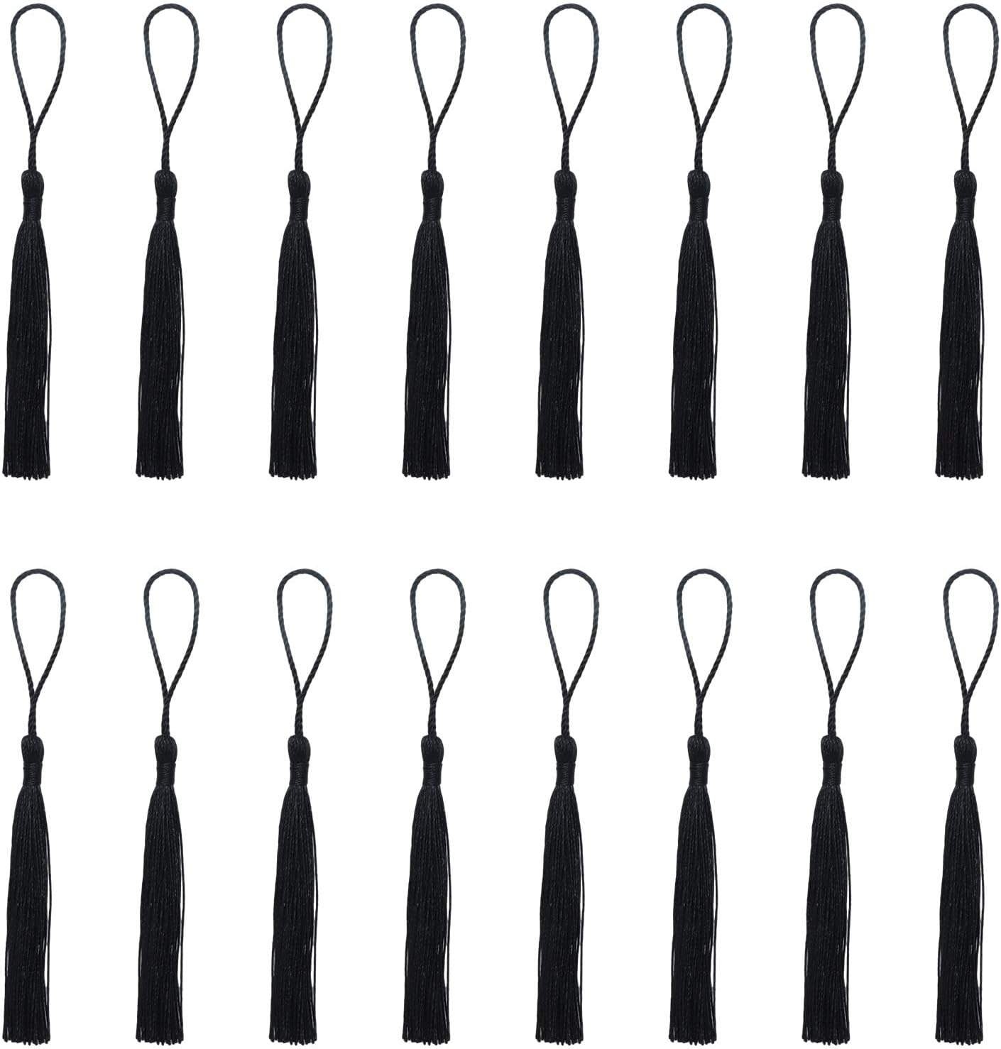 SOWAKA 40 Pcs Mini Tassel with Loop Soft Handmade 5 Inch Floss Tassels for DIY Crafting Project Earring Bookmark Jewelry Making Graduation Souvenir Clothing Sewing Supplies (Red)