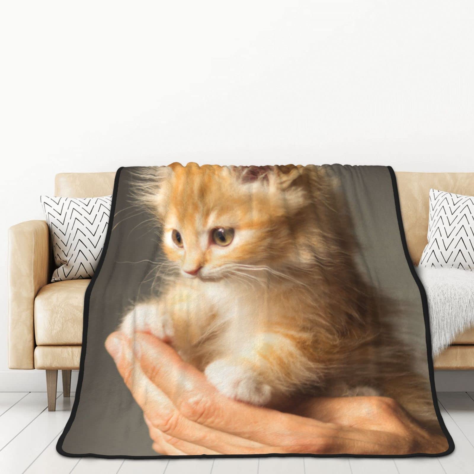 Couverture flanelle imprimée chaton le cadeau idéal pour toutes saisons