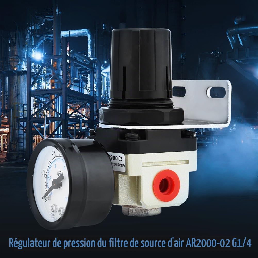 AR2000-02 Régulateur de Pression pour Filtre à Air Combos G1/4 avec Manomètre