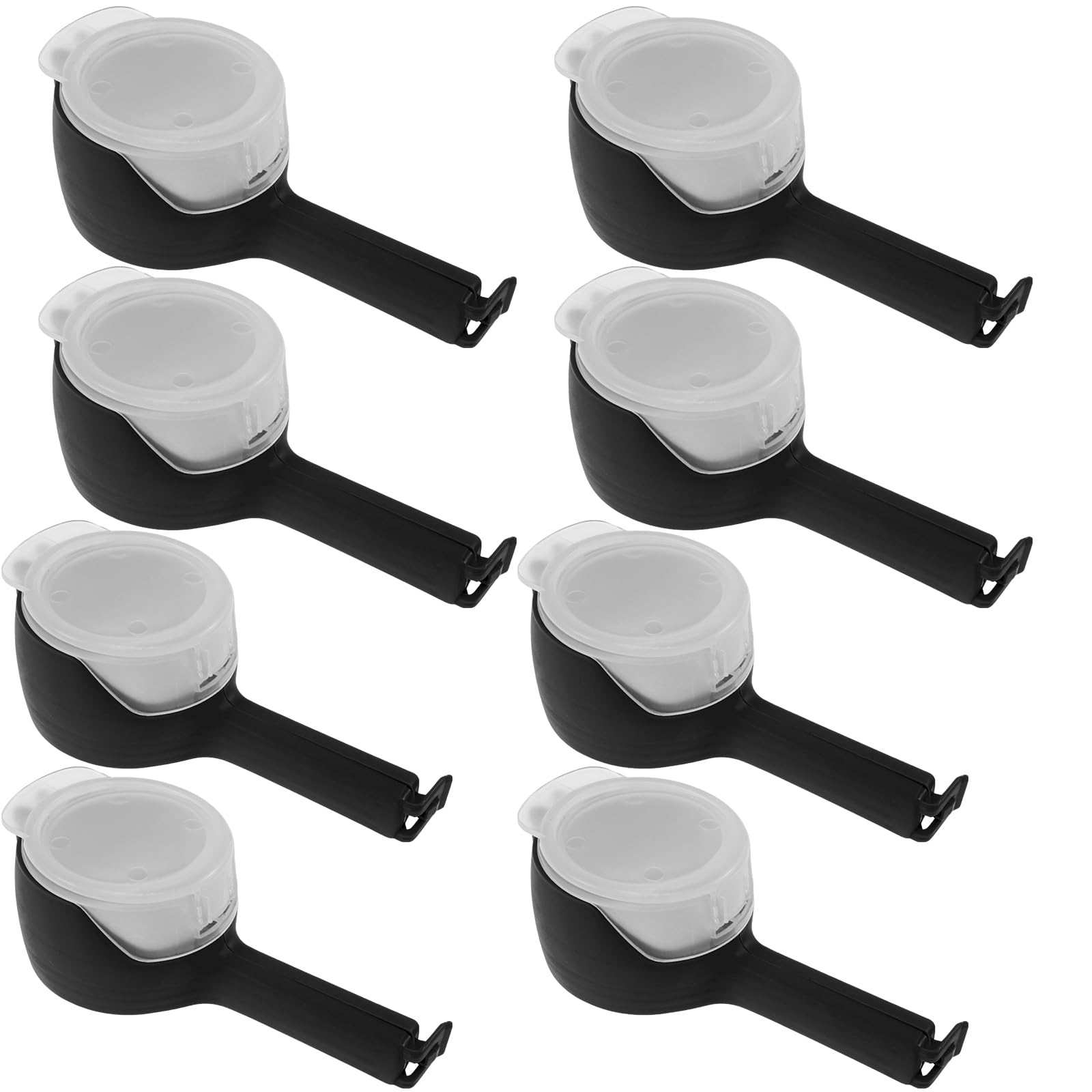8 Pcs Bag Clips for Food Storage with Pour Spouts, Reusable Keep Fresh Kitchen Chip Sealing Clips, Plastic Cap Sealer, Great for Flour Snack Oatmeal Organization(8Pcs)