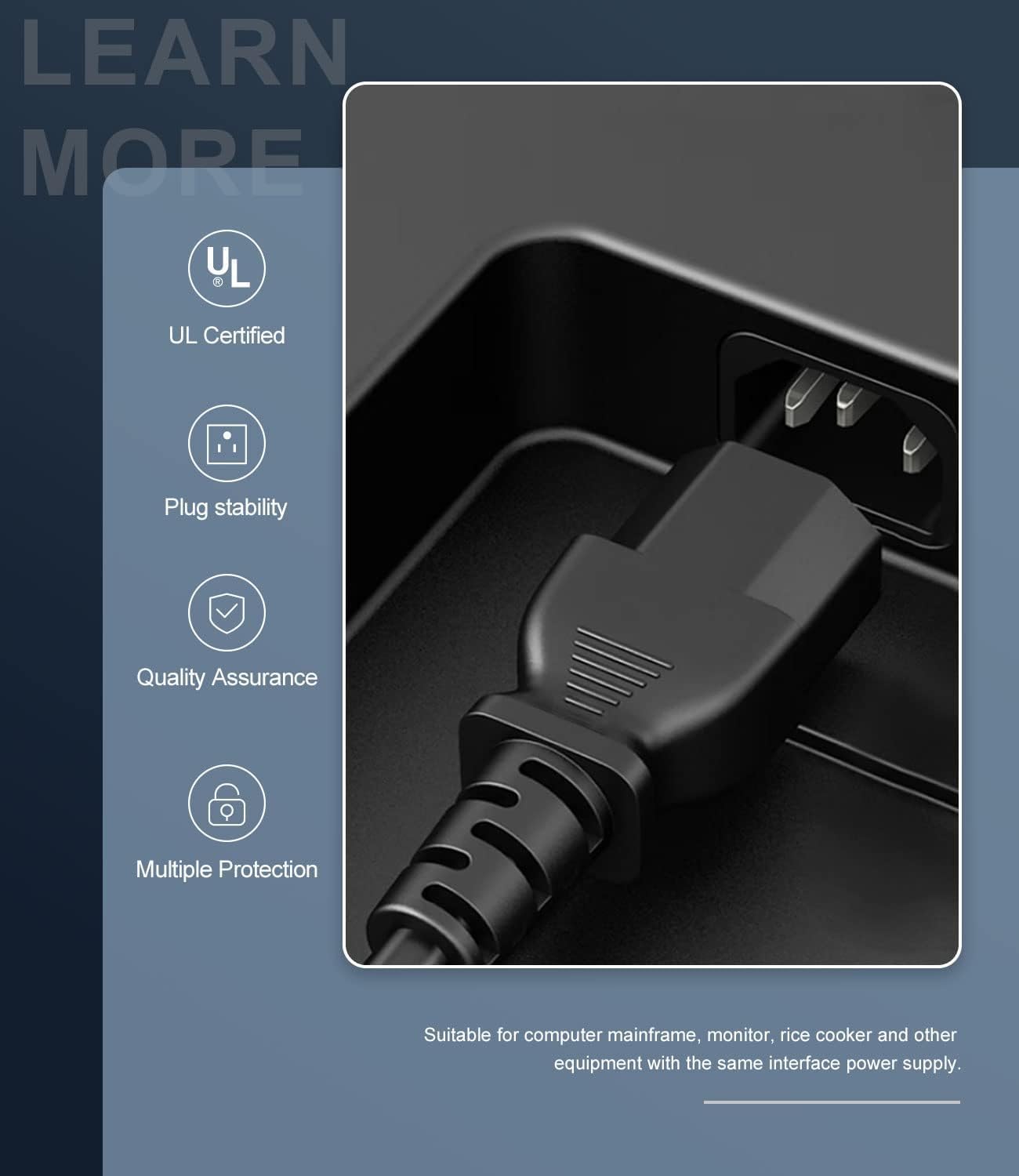 Ft Power Cord Cable for Dynex TV DX-26L150A11, Kosovo Ubuy