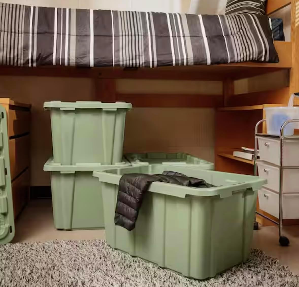 27 Gallon Storage Container in Versatile Green (4-Pack) OD41451