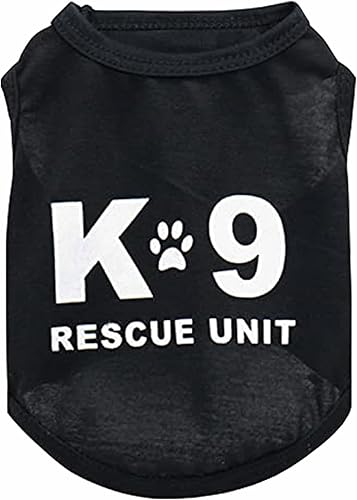 Miniatura 9 de DERUILA 6 paquetes de ropa para perros pequeños y medianos, camisa de verano para chihuahua, Yorkies, trajes de mascotas, ropa de gato, chaleco negro