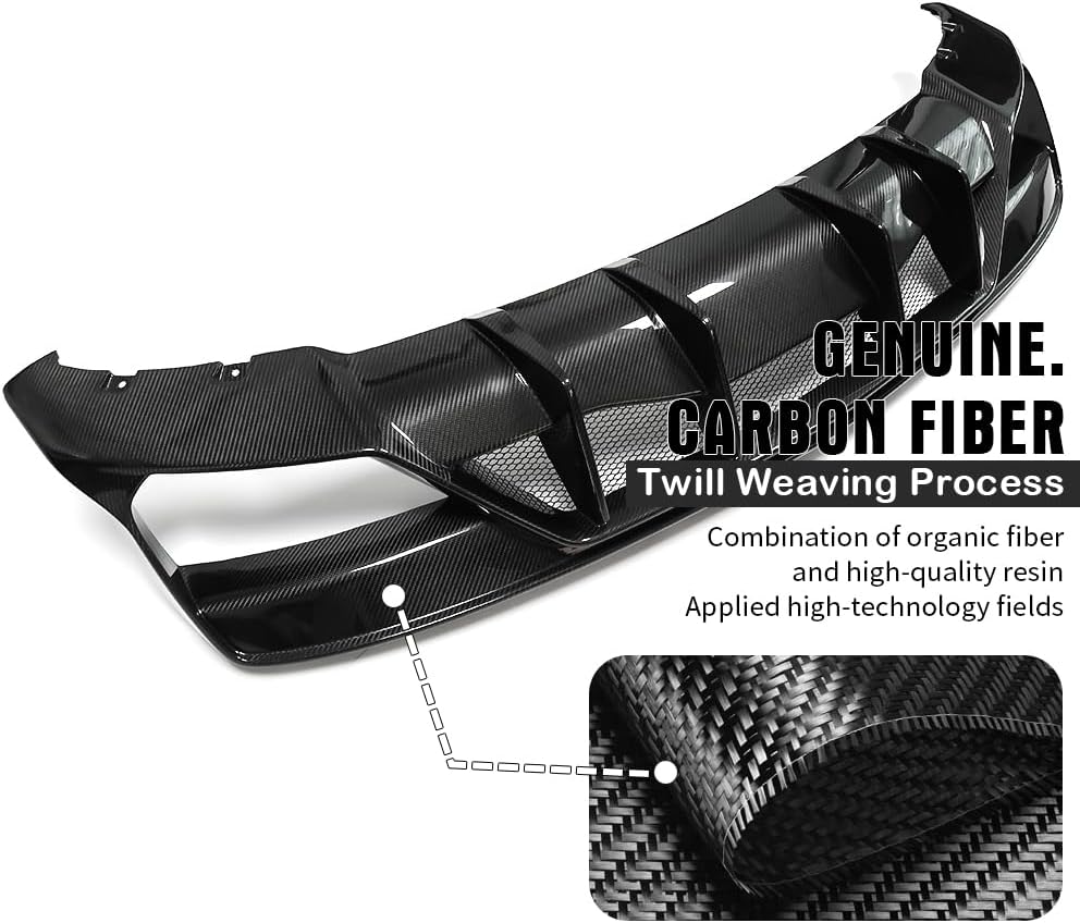 Genuine Carbon Fiber Rear Bumper Cover for Corvette C8 Z51 Coupe Convertible Stingray 2020 2021 2022 2023 2024 2025 2026,for C8 Corvette Bumper Splitter Guard