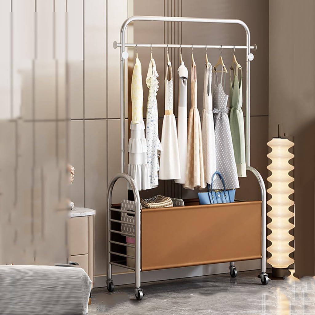 Rolling Laundry Basket, Laundry Basket Shelf Laundry Basket, Rolling Laundry Organiser Hamper, Laundry Sorter with Hanging Bar and Wheels, Large Clothing Bins for Hotel, Home, Clos