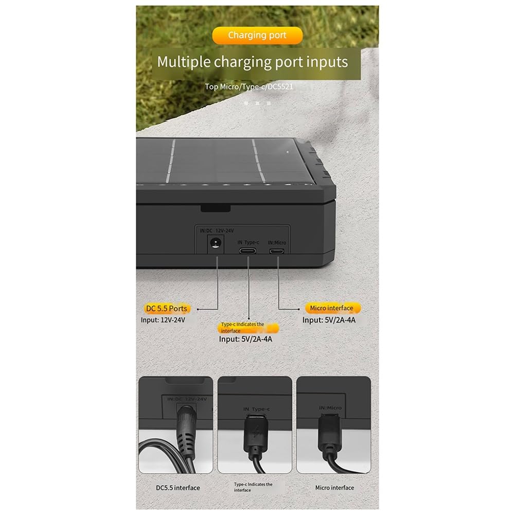 18650 Ladegerät Solar Lithium Batterie Smart Ladegerät Typ-C Vier-Slot Multifunktions-Outdoor-Ladegerät