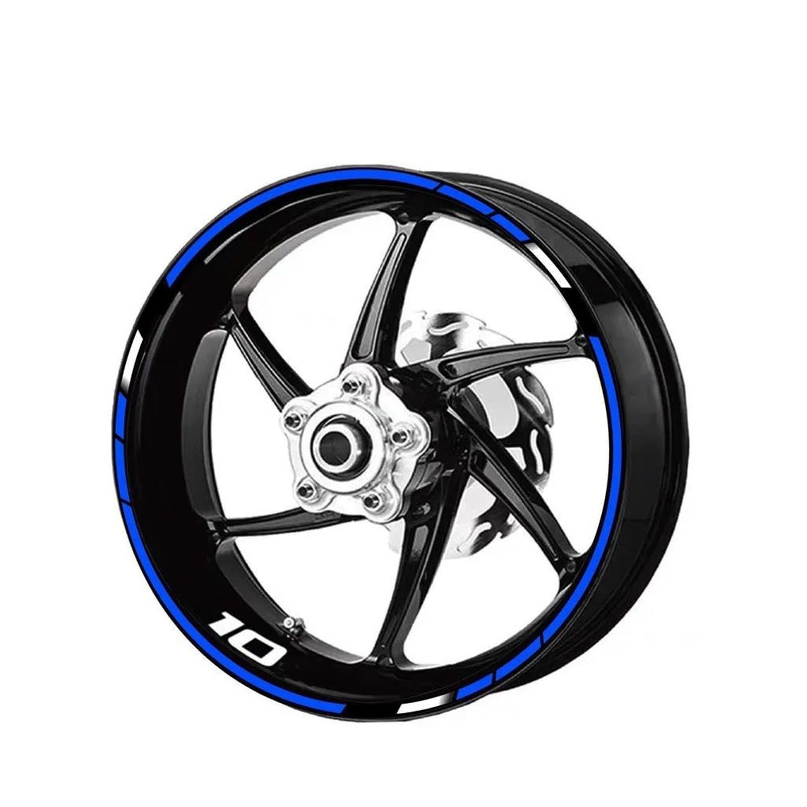 Stickers Motorcycle Wheel Stickers Night Reflective Decorative Rim for ZX10R ZX-10R 10R(Style 9)