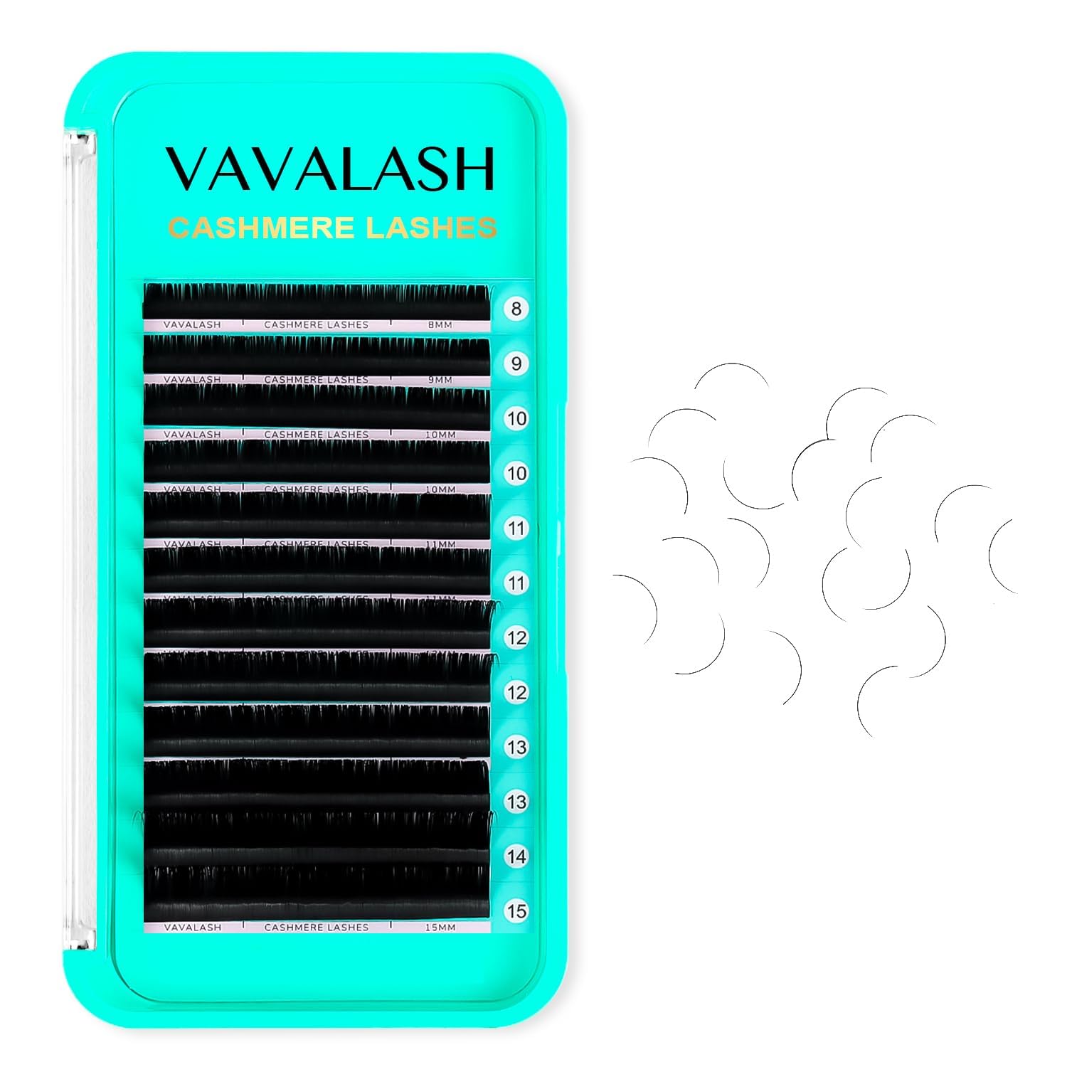 VAVALASH Cashmere Lashes - Premium Volume Eyelash Extensions 8-20MM, Individual Silk Lashes, Soft Super Matte Black, Professional Extension Tray