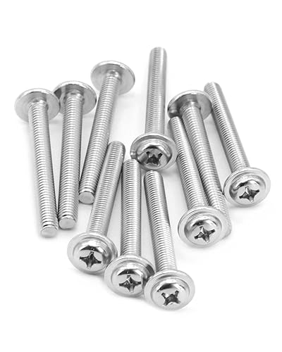 Miniatura 3 de IMScrews - Tornillos de máquina M6-1.0 x 2 pulgadas con cabeza de arandela Phillips, tornillos de acero inoxidable 304, paquete de 50