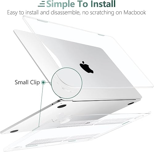 Miniatura 3 de TWOLSKOO Compatible con funda para MacBook Air M4 de 15 pulgadas versión 2025-2023 M4 A3241 M3 A3114 M2 A2941, carcasa rígida de plástico y
