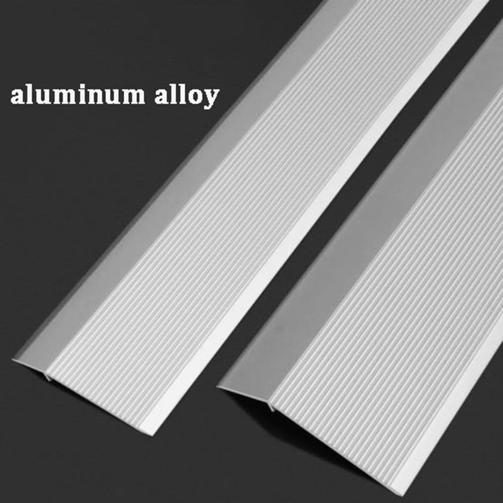 TOCTUS OUKEJNM Doorway Threshold Strip 3ft (90cm) Floor Transition Strip, Uneven Flooring Reducer Non Slip Metal Edge Trim Molding Carpet to Tile Beveled Edge Ramp(3pcs,L 90cm H 2cm)